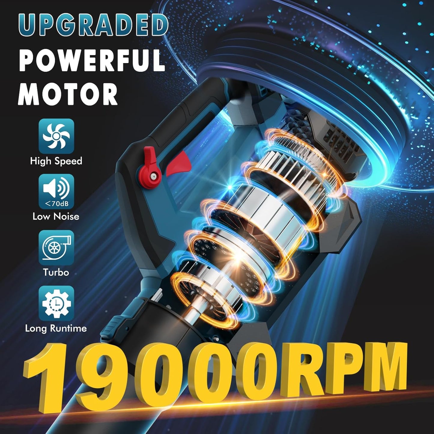 Leaf Blower Cordless (Upgraded) - 630CFM/160MPH, 21V Powerful Electric Cordless Leaf Blower with 2 x 4.0Ah Batteries and Charger, Battery Powered Leaf Blowers for Lawn Care, Patio, Yard, Dust, Snow