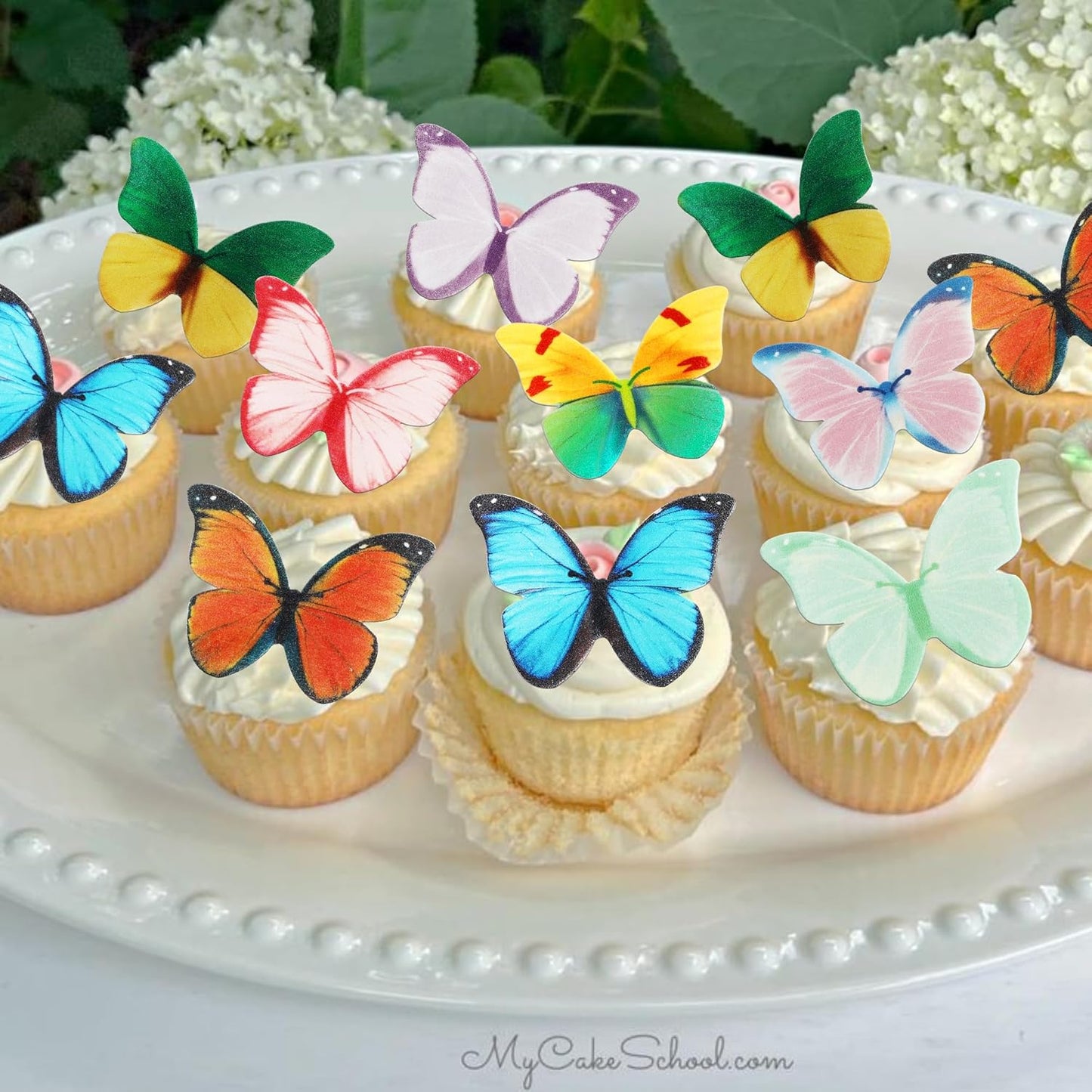 50 PCS Edible Butterfly Cupcake Toppers Butterfly Cupcake Picks Wafer Paper Butterfly Cupcake Decorations for Butterfly Theme Baby Shower Wedding Birthday Party Cake Decorations Supplies Colorful