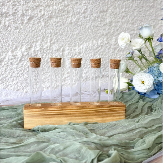 KAXYEW Glass Test Tubes with Cork Stoppers, Small Clear Glass Test Tube Plants Propagation Station for Scientific Experiments, Plant Cuttings Handmade Crafts Party Candy Storage