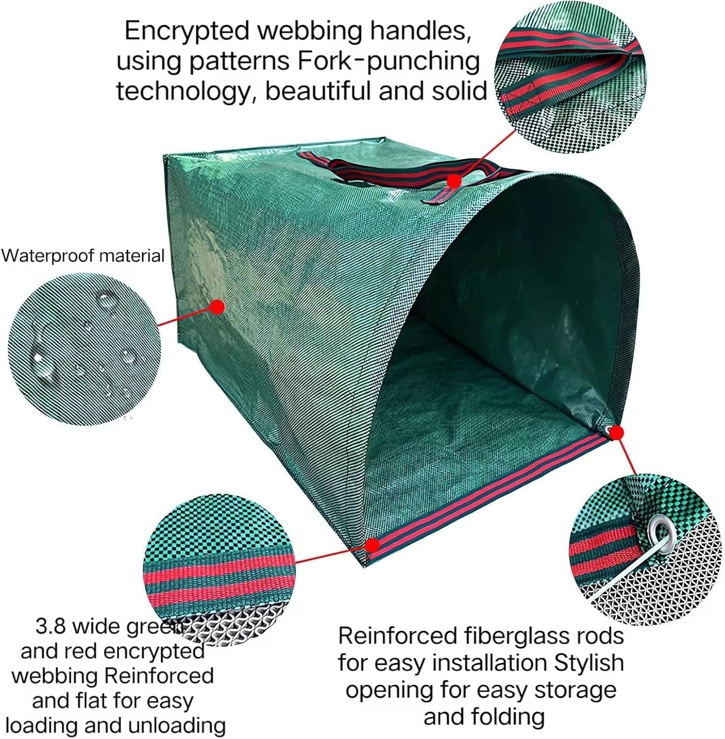 Reusable Lawn & Garden Bags, 3-Pack, Yard Leaf Waste Bags,Large Yard Dustpan-Type Garden Bag for Collecting Leaves,Collapsible Trash Can for Parties, Laundry,Yard Waste, or Camping Accessories