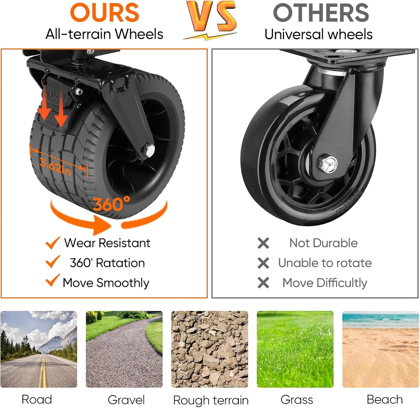 Collapsible Wagon with Table, Large Capacity Foldable Wagons Carts, Beach Wagon with Big Wheels, Heavy Duty Beach Car Utility Wagon for Outdoor Park, Shopping, Sports, Camping, Garden