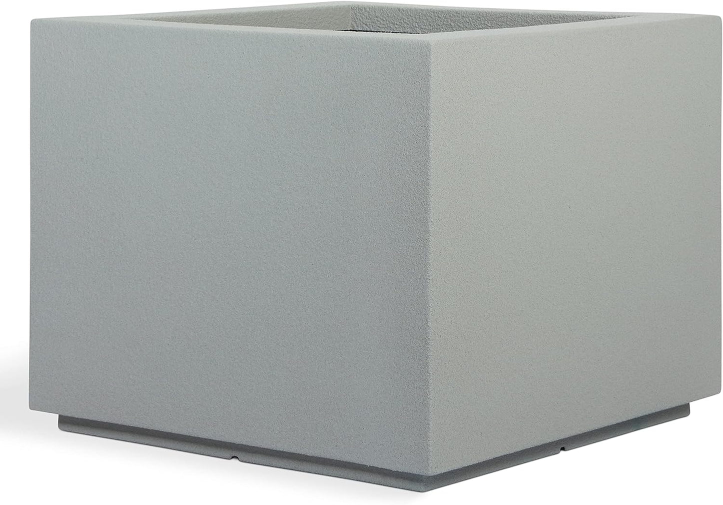 PolyStone Monterray Modern Outdoor/Indoor Square Planter, 23" L x 23" W x 19" H, Lightweight, Heavy Duty, Weather Resistant, Polymer Finish, Commercial Grade and Residential (Concrete Gray)