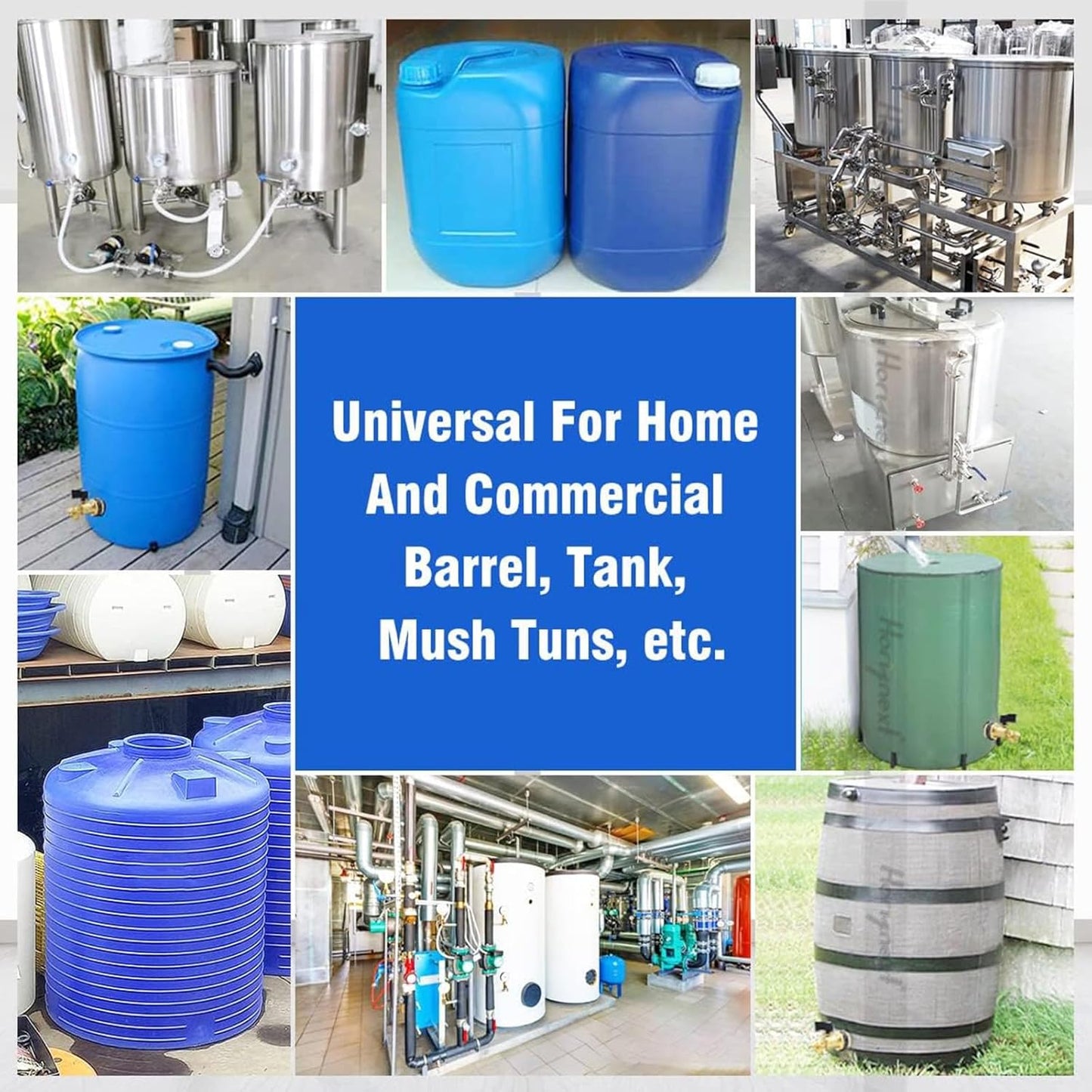 spigot for rain barrel parts kit, brass water barrel spigots accessories for 55 gallon bucket, garden hose connector adapter bulkhead fitting, 1-1/4 inch O.D. thread 5/8 inch barb O.D.