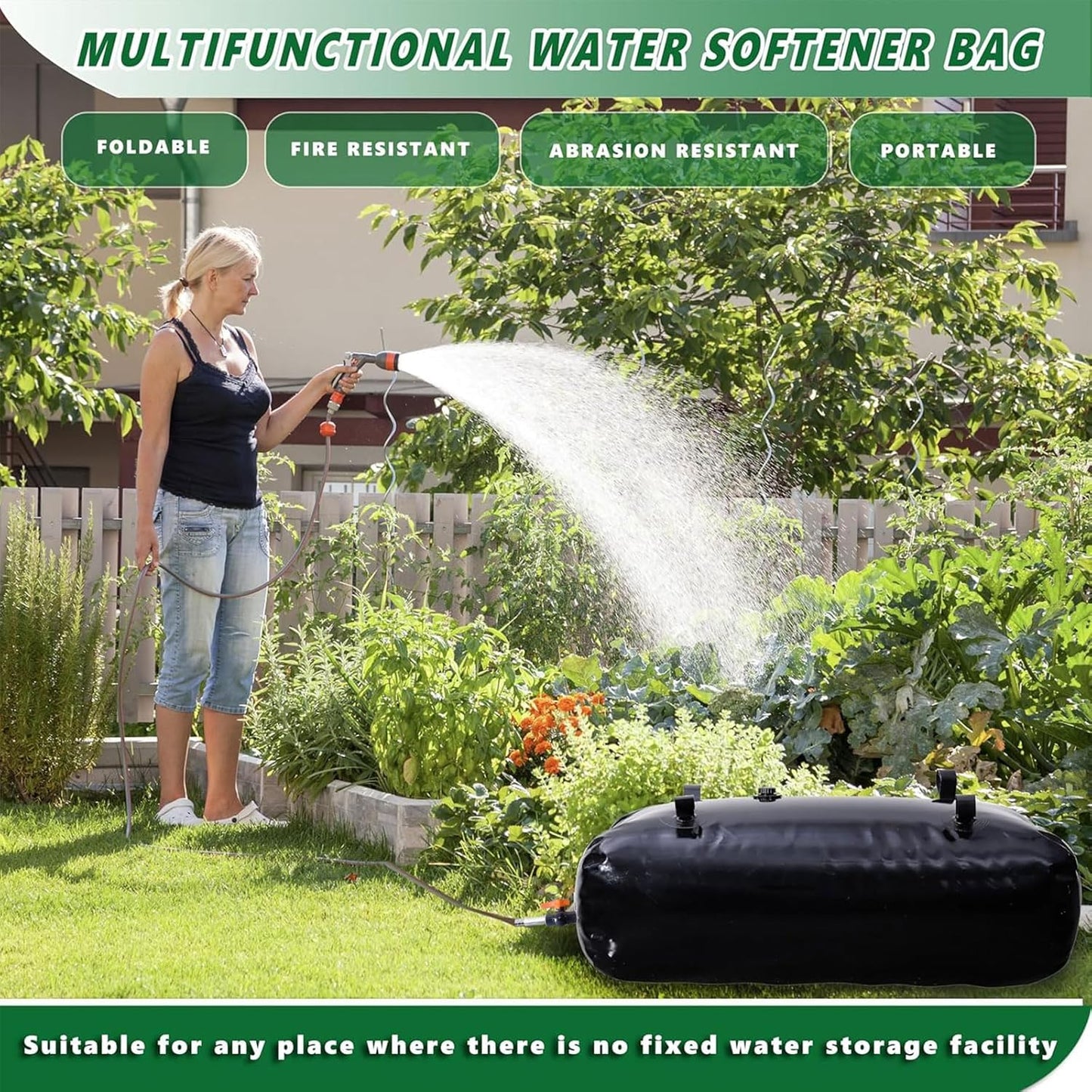 113 L/30 gal Water Bladder Storage Containers, Foldable Portable Water Tank Large Capacity Soft Water Bag, Drought Resistance, Fire Prevention, Emergency Water