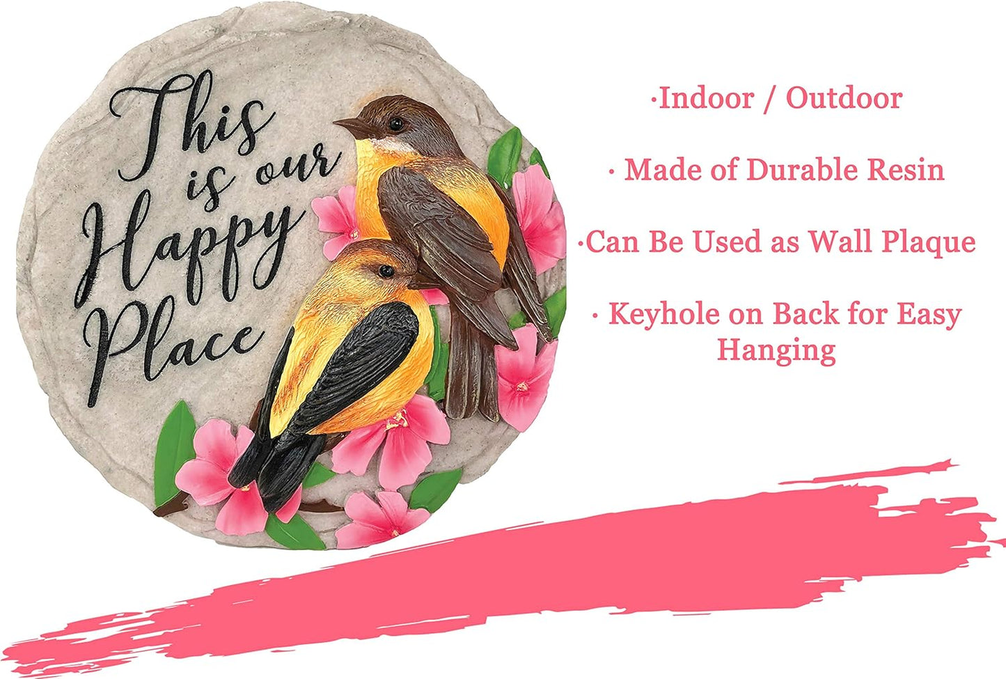 Spoontiques - Garden Décor - No Place Like Home Stepping Stone - Decorative Stone for Garden