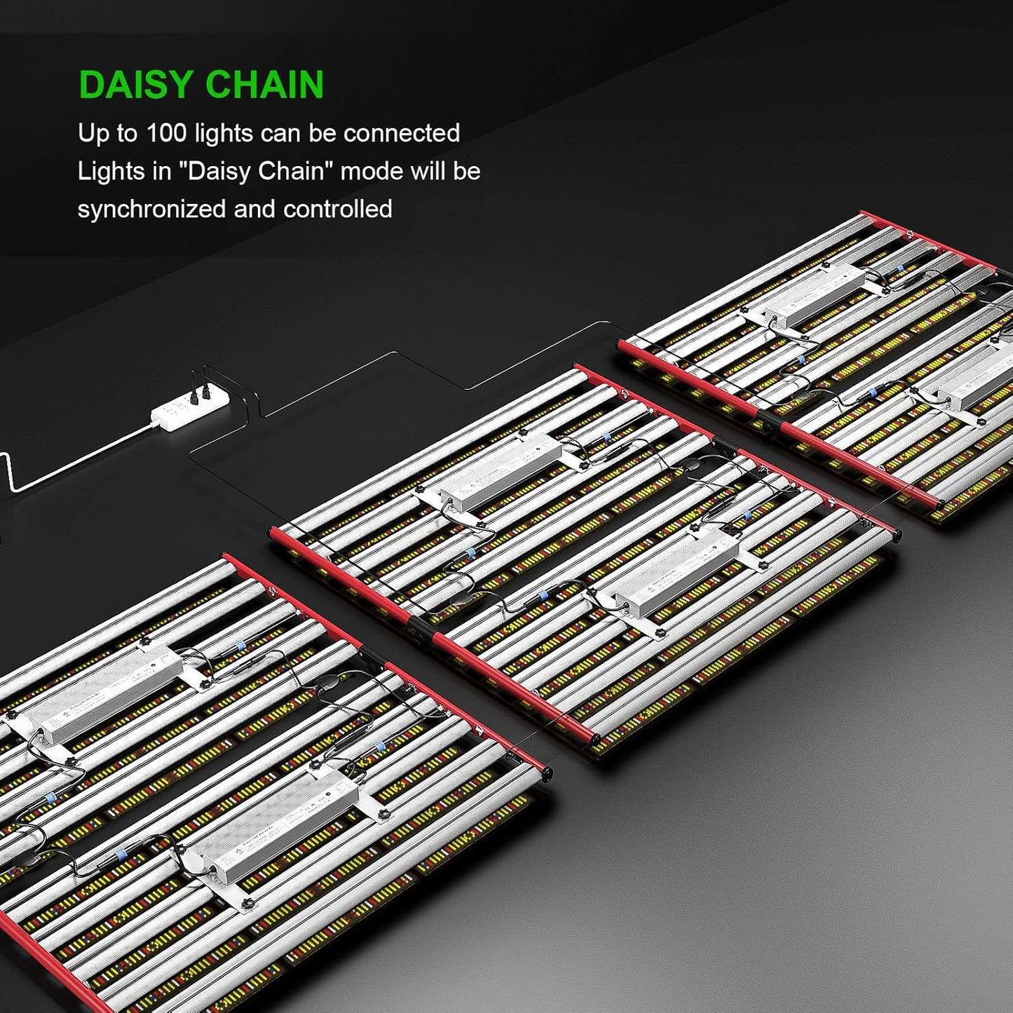 AGLEX 1000W LED Grow Lights, Full Spectrum Grow Light with UV IR, Daisy Chain Plant Bar Style Grow Light Foldable & Dimmable for Indoor Growing Commercial Hydroponic Growing Lamp 6x6ft Core Coverage