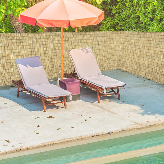 Natural 2 Pack 4FT X 16.4FT Reed Fencing Roll, Balcony Privacy Shade Reed Bamboo Fencing Garden Fence Border, Wind Block Sunshade Fence Screen for Outdoor Yard Patio Flower Bed Edge