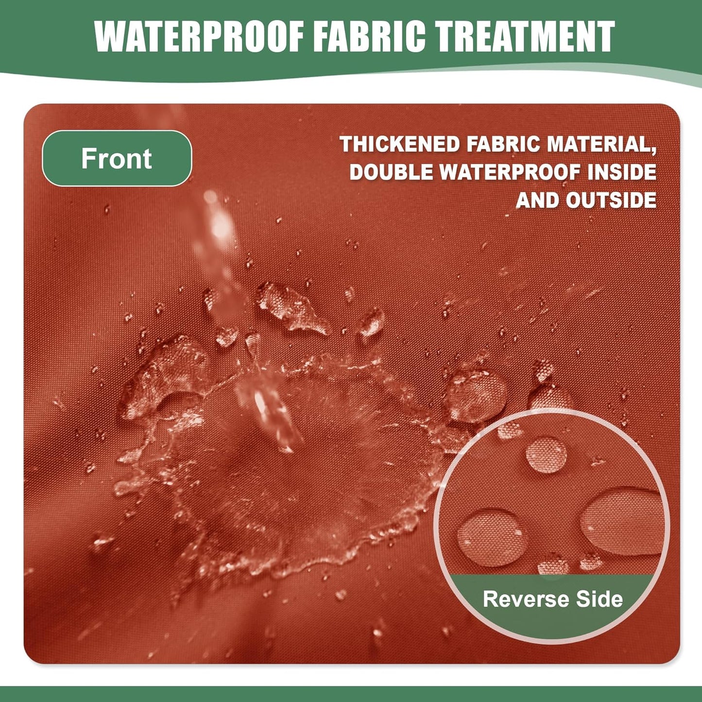 Chaise Lounge Cushions Outdoor Set of 2 - Waterproof and Fade Resistant Sun Lounger Replacement Cushions - Patio Lounger Pads with Removable Cover for Pool, Deck, 80 x 26 x 3 Inch, Rust