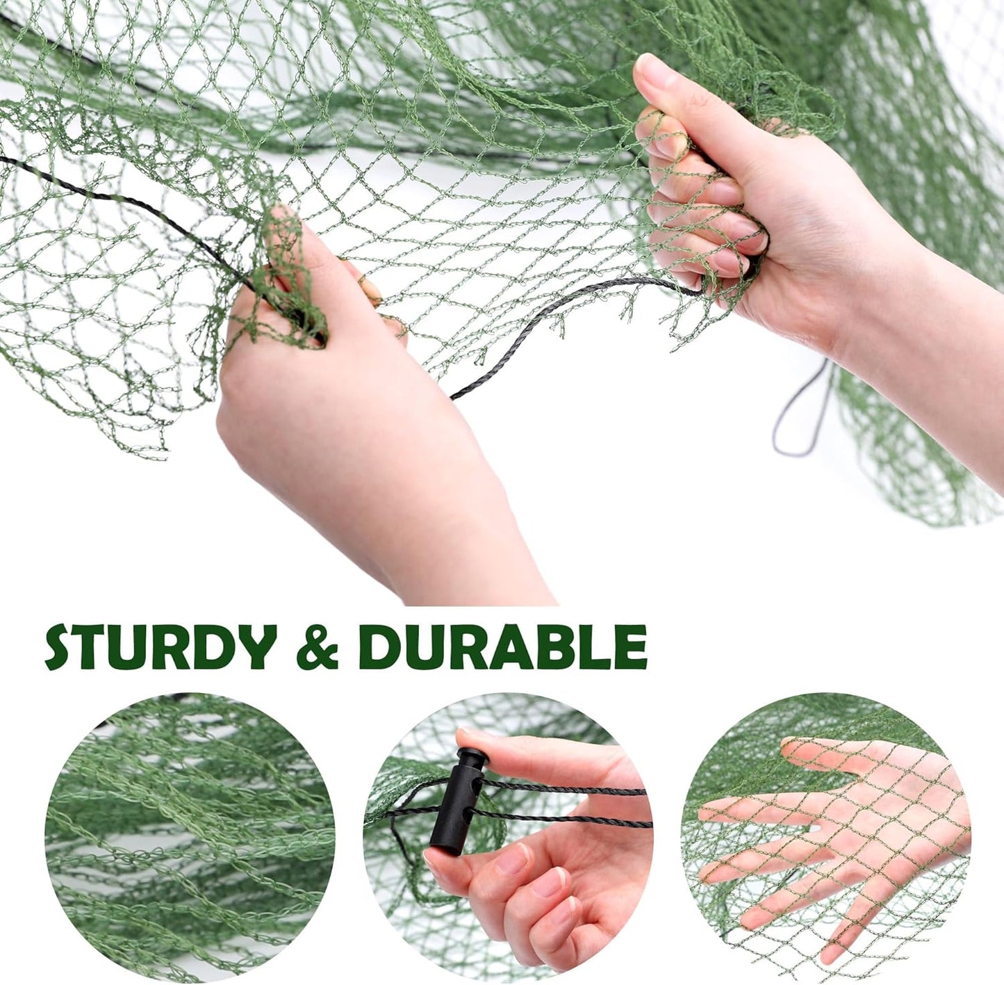codree 3 Pcs Deer Netting for Shrubs- 7.8 x 7.8 Ft Deer Plant Netting Cover- Reusable Garden Plants Mesh Netting to Protect Undershrub Plant from Deer, Birds and Other Animals