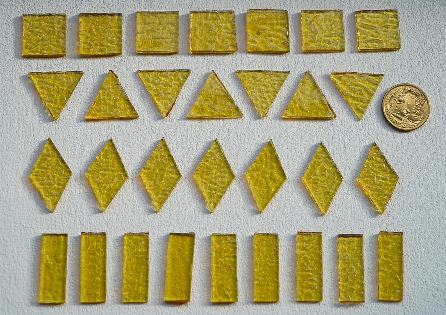 Large Transparent Textured Glass Mosaic Tiles for DIY Glass Crafts, 200g Stained Glass Pieces Supplies for Mosaic Art, Cathedral Mosaic Glass Tiles for DIY Mosaic Art and Crafts, Gold Haze