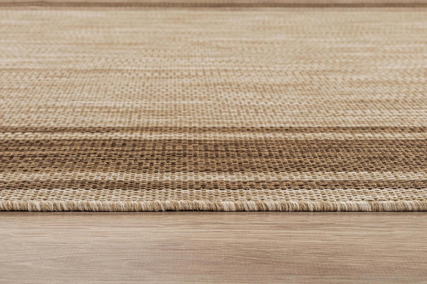 Beverly Rug Outdoor Rug 8x10 Modern Bordered Area Rugs for Indoor and Outdoor Patio Deck Porch Garden Waterproof Weather Sun Resistant Washable Outside Carpet (8 x 10 Jute)