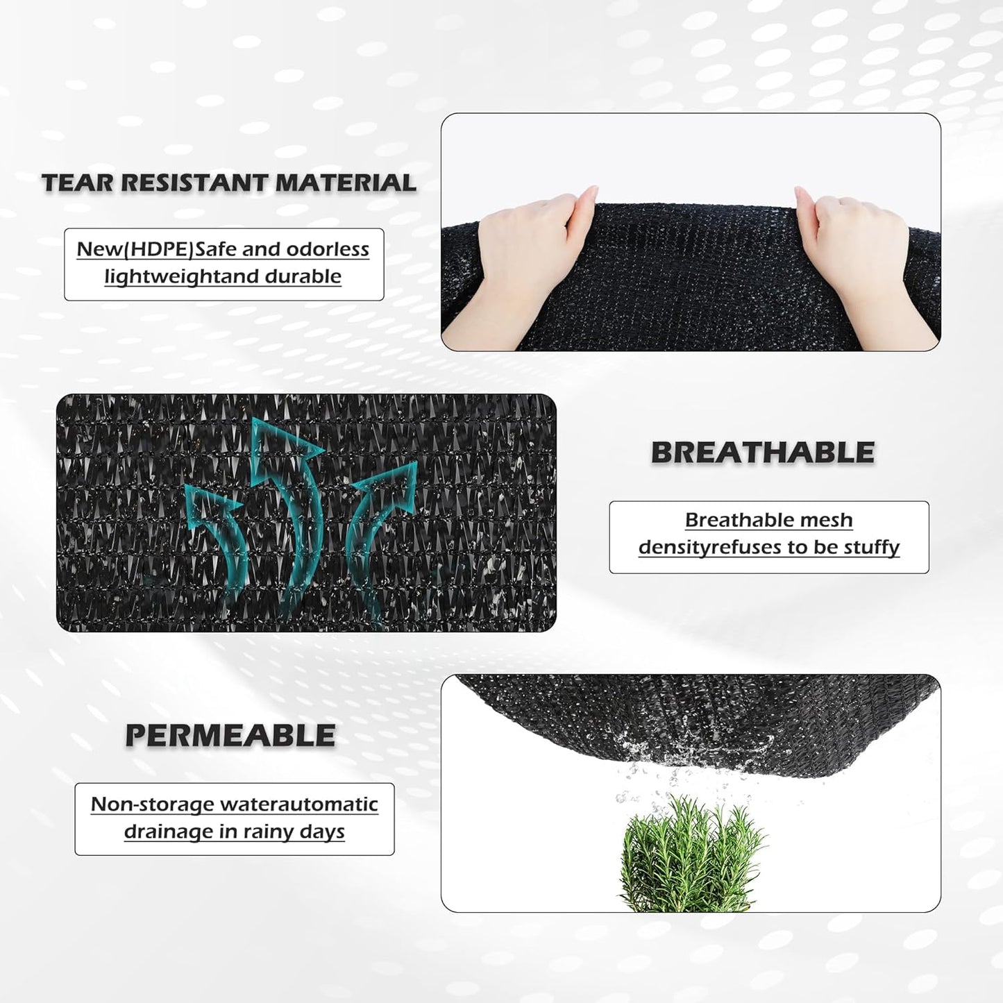 Garden expert 75% Black Shade Cloth 5x10FT Taped Edge with Grommets Sun Net Mesh for Garden Patio Backyard UV-Resistant