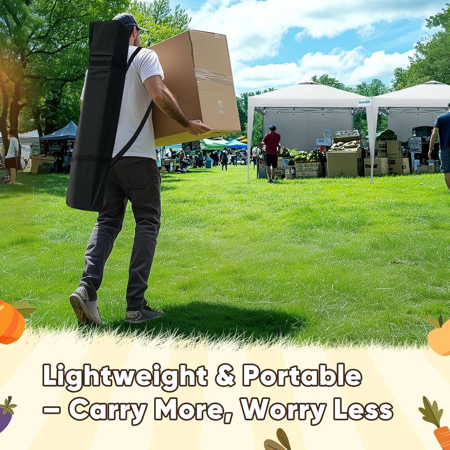 Quictent 10x10 Pop Up Canopy Tent, Instant Setup Gazebo for 1 Person, Portable & Compact, Waterproof & UV Protection, Ideal for Camping, Beach, Parties, and Outdoor Events