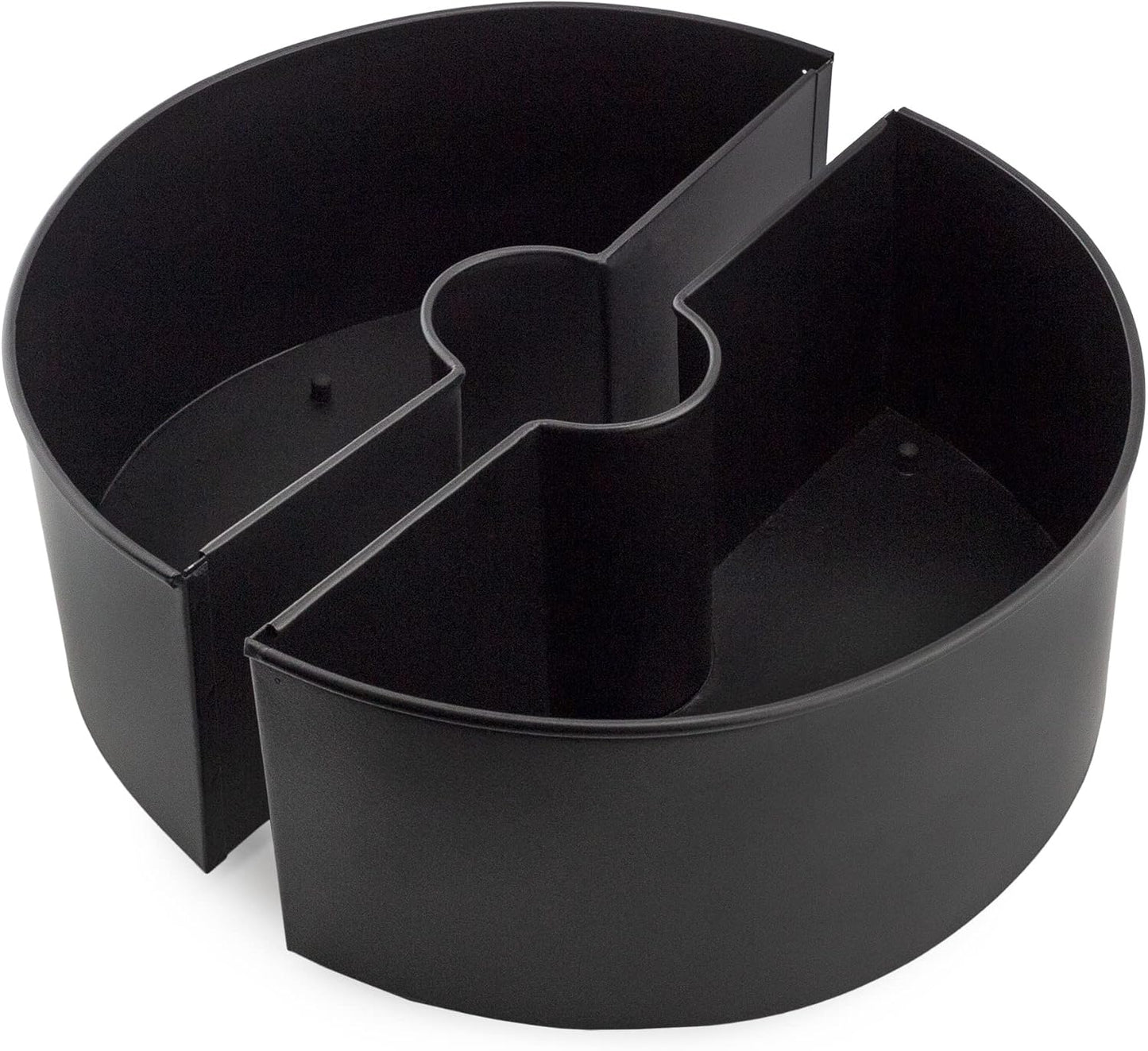 AuldHome Design Umbrella Planter for Patio Table w/Umbrella Hole (Black), Enamelware Half-Circle Planter Pots