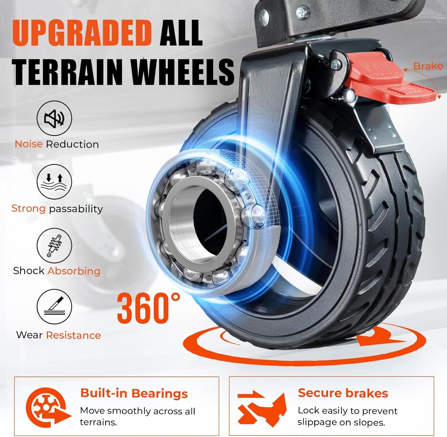 Overmont Collapsible Wagon Cart with Wheels - 180L Foldable Heavy Duty Wagon with Big All-Terrain Wheels - 330Lbs Weight Capacity with Side Pockets for Camping Sports Garden Grocery Shopping Green