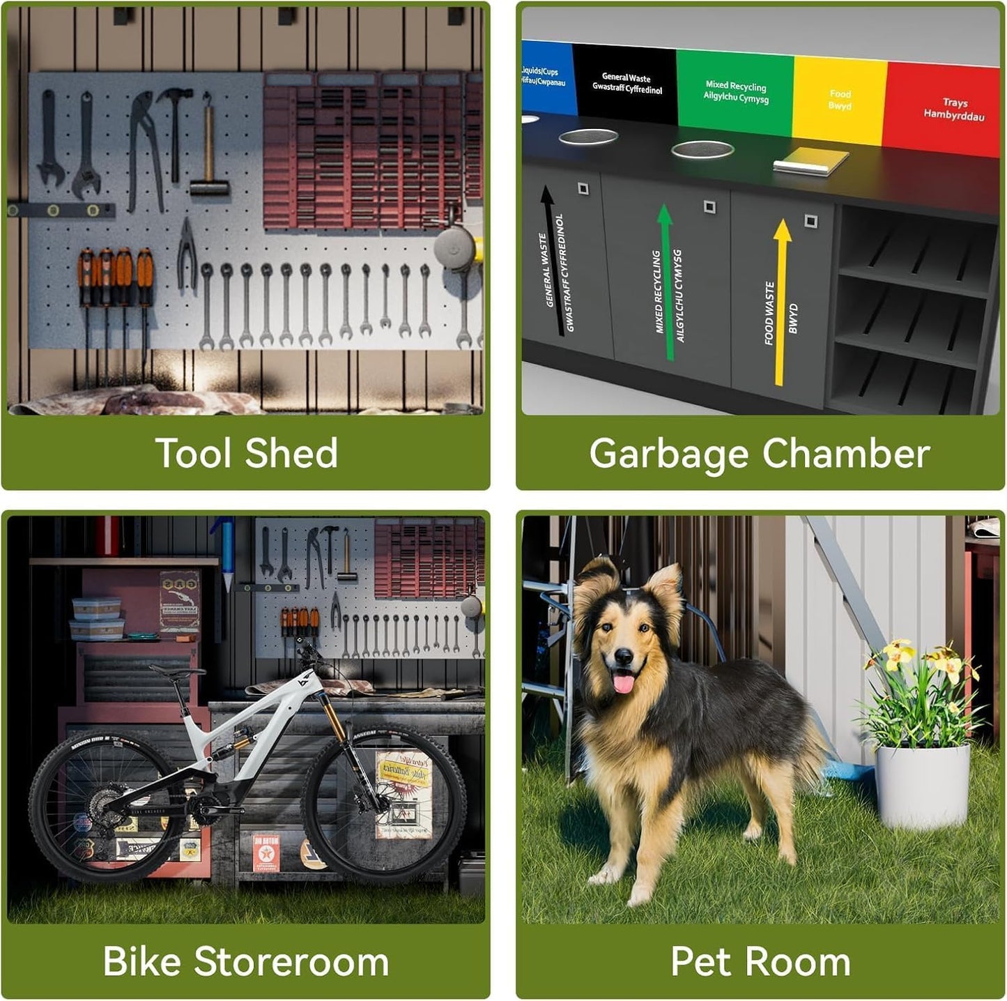 COMHOMA Shed Outdoor Storage Shed Metal,Lockable Doors Tool Sheds with Sloping Roof,Steel Garden Shed with Air Vent for Backyard,Patio,Lawn,Poolside (Brown, 6'*4')