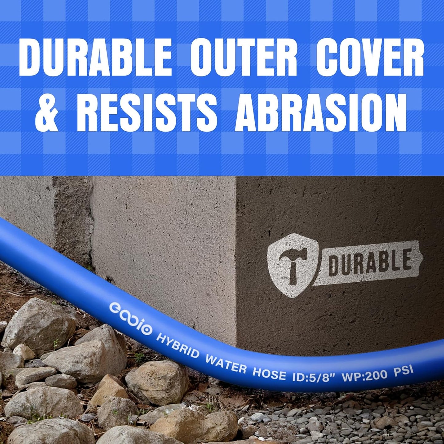 Heavy Duty Garden Hose 35 ft, Non-Expanding Flexible Water Hose, Kink Resistant Lightweight Hybrid Hose, Leakproof Hose Male to Female Fittings