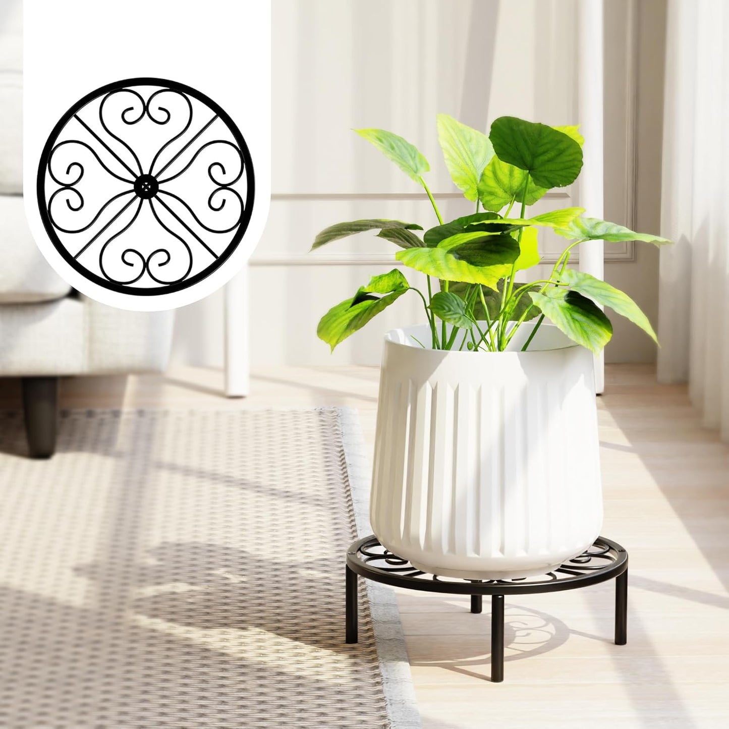 Plant Stand Plant Holder - Short Flower Stand for Garden Courtyard, Heavy Duty Plant Rack for Multiple Plant Indoor or Outdoor.