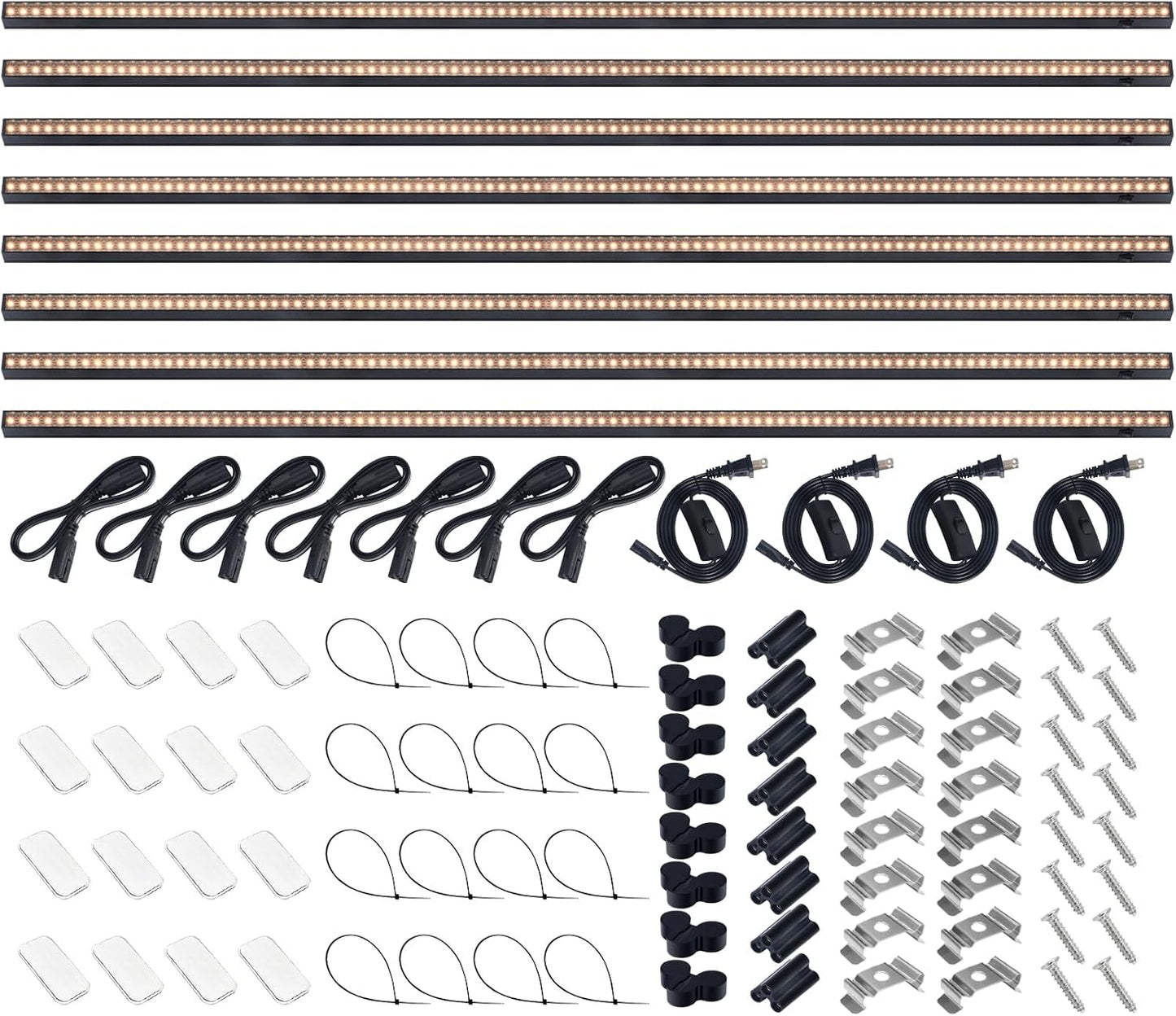 Barrina T5 Grow Lights for Indoor Plants, 4FT 160W (8 X 20W) Plant Grow Lights Indoor with Magnetic Bar, Linkable Plant Growing Lamps with Black Cover, Plug and Play, Yellow, 8 Packs