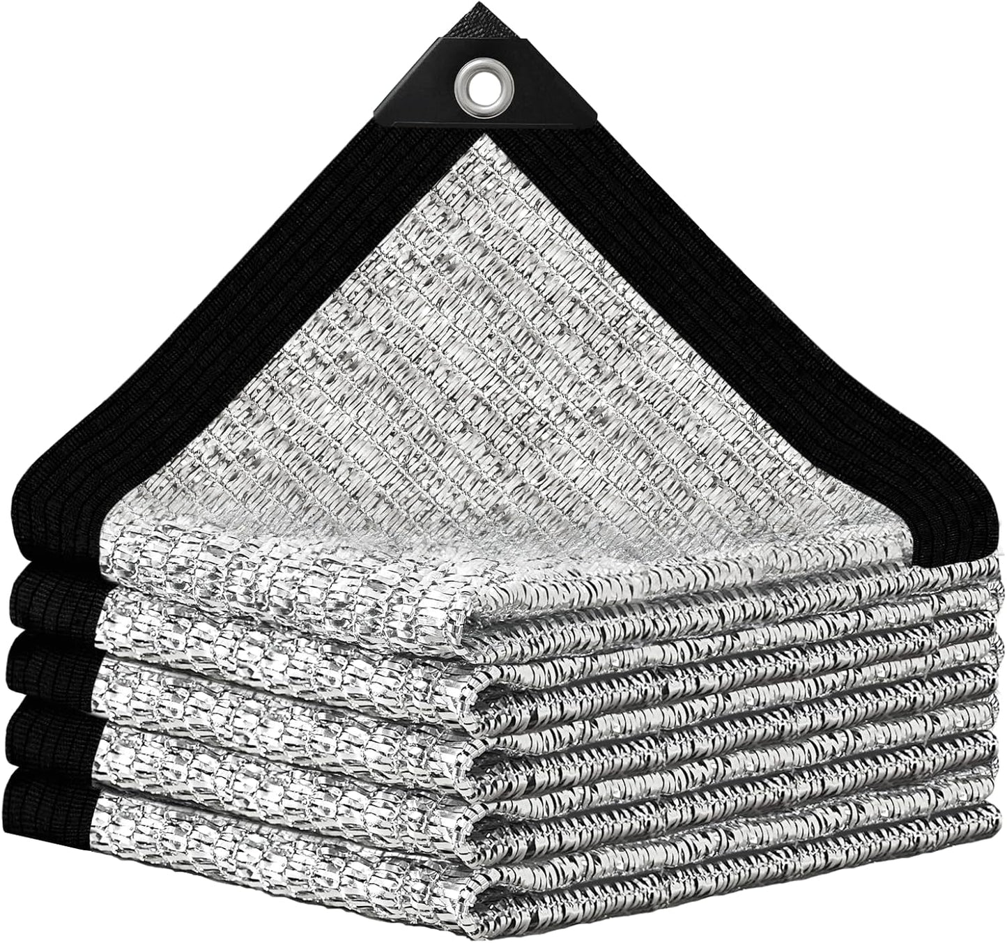 Aluminum Shade Cloth 10x10',80% Aluminum Reflective tarp,Durable Mesh Tarp with Grommets,Shade Cloth for Garden,Car, Outdoor Pergola,Greenhouse,Chicken Coop and Dog Kennel(Silver)