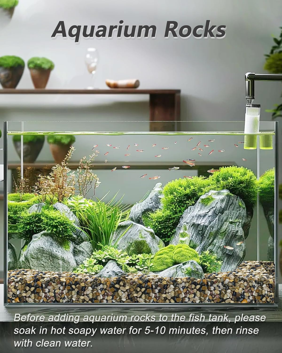 15LB Natural River Rocks for Plants, 1-2.2'' Mixed Color Decorative Pebbles for Garden Landscaping, Polished River Stone for Outdoor Decor