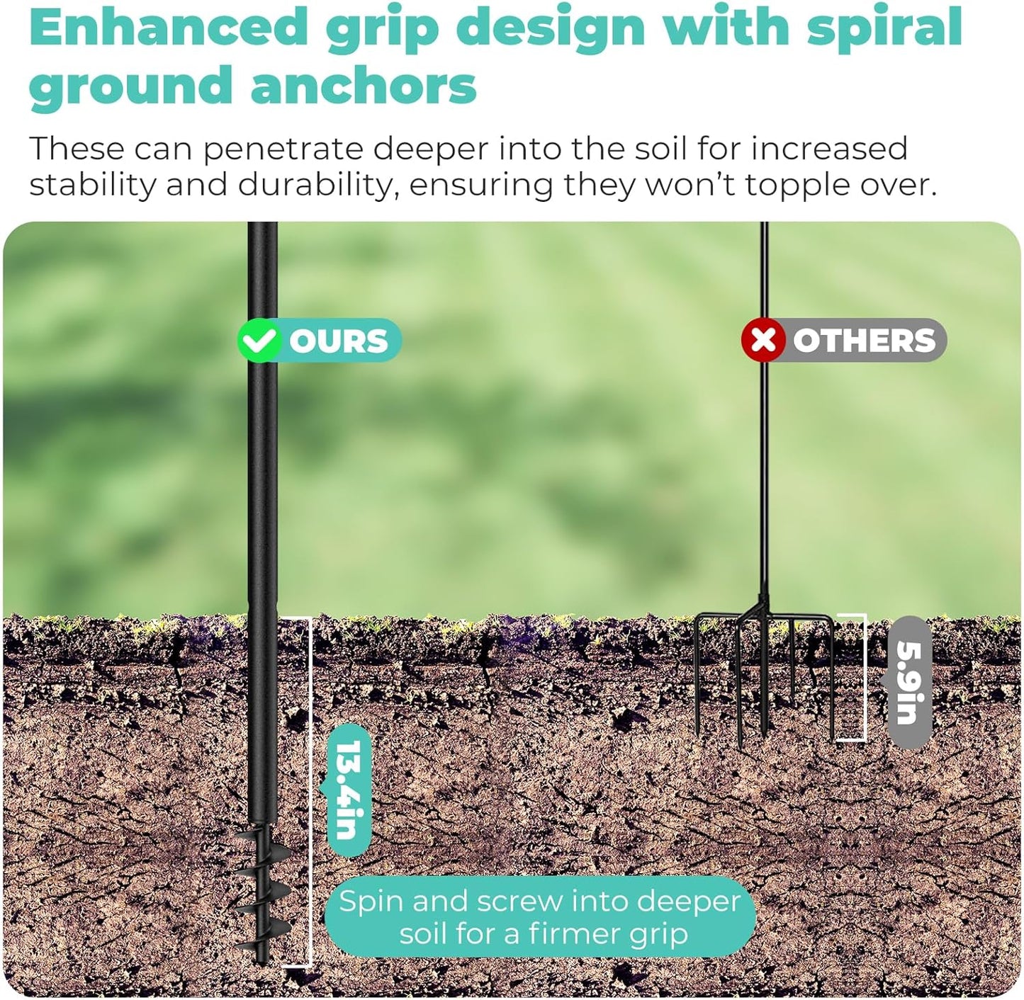 Mrcrafts Bird Feeder Hook for Outdoor, 82 Inch Hevy Duty Bird Feeder Poles, Bird Feeder Stand Station, Garden Hook for Hanging Plants, Lanterns, Hummingbird Feeders