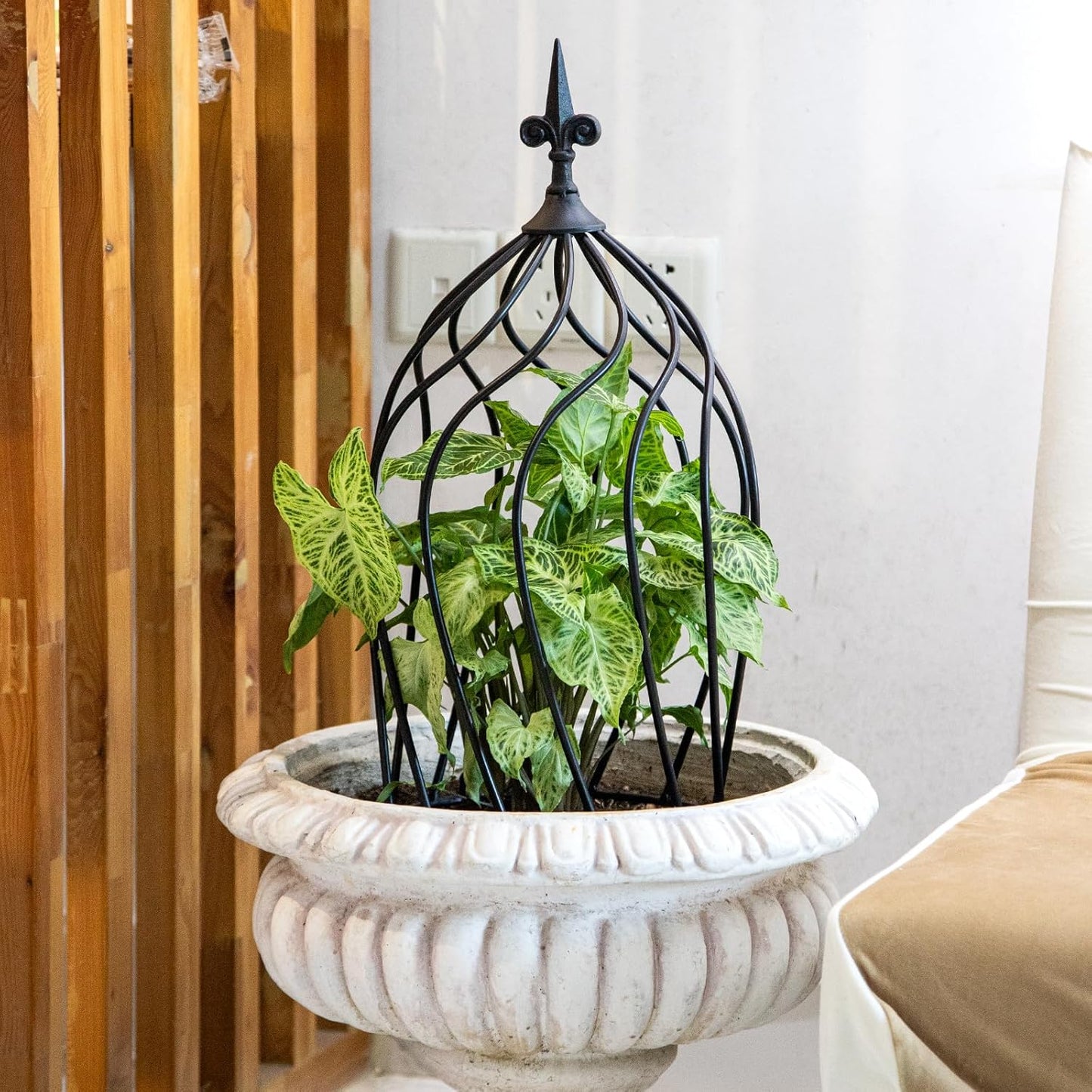 23-Inch Metal Obelisk Trellis for Climbing Plants | Sturdy Iron Design, Ideal for Outdoor Roses and Potted Vines | Easy Assembly, Compact Vertical Garden Decor for Indoor & Outdoor Use