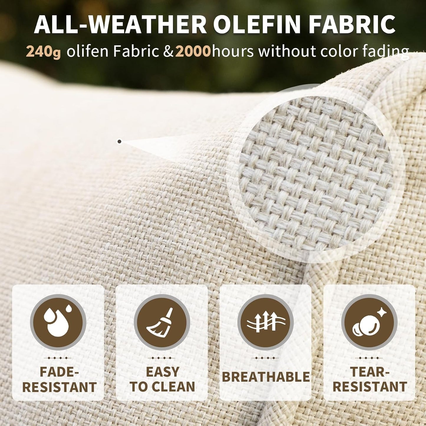 9 Piece Outdoor Patio Furniture Set, Half-Moon Curved Sectional Set with Wood Armrests, Patio Conversation Set, Tempered Glass Coffee & Side Tables（Brown）