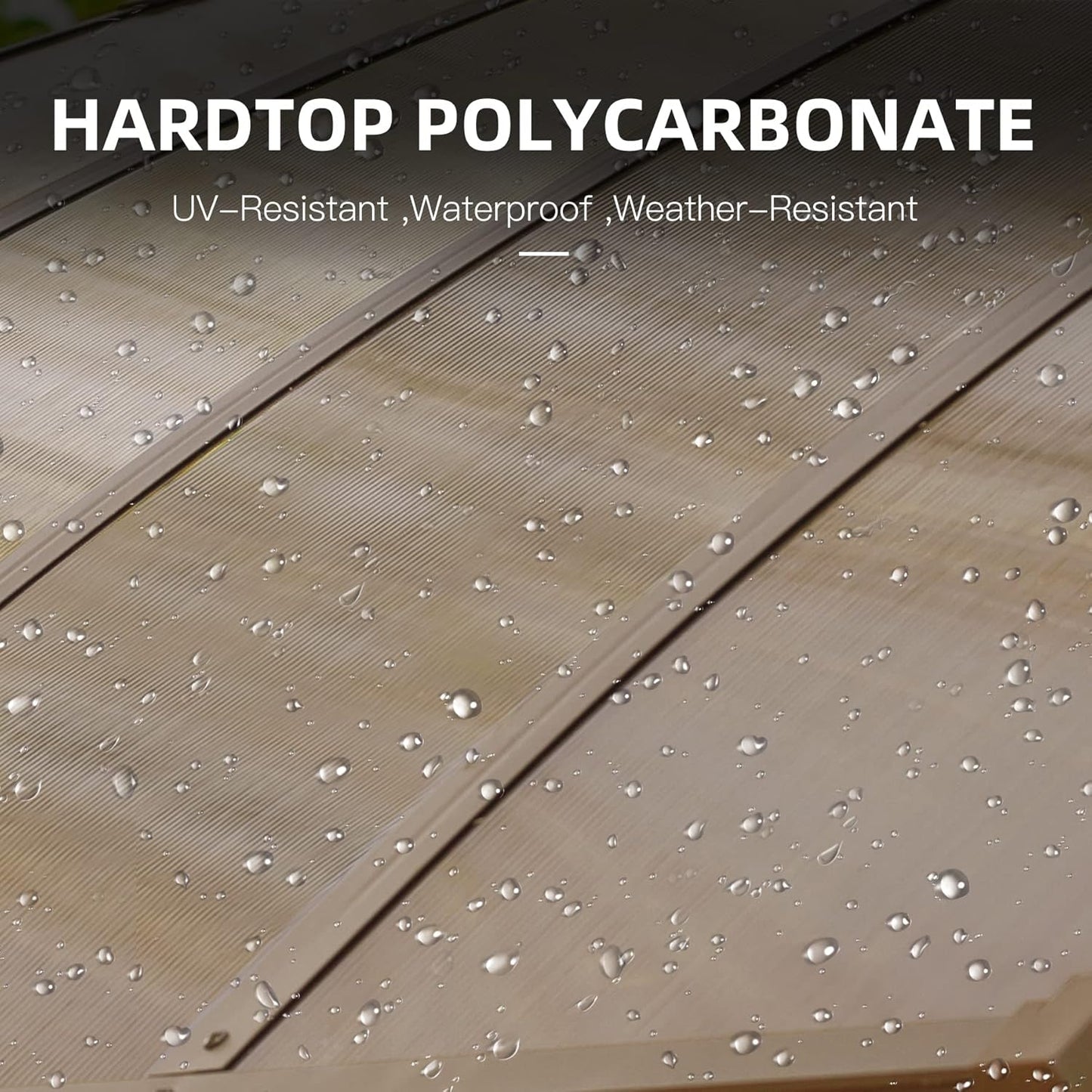 Domi Porch Outdoor Patio Swing with Adjustable Hardtop Polycarbonate Canopy, 2-seat Swing Chair Bench with Solar LED Light for Backyard Yard Poolside Porch Lawn, Cushion and Pillows Included