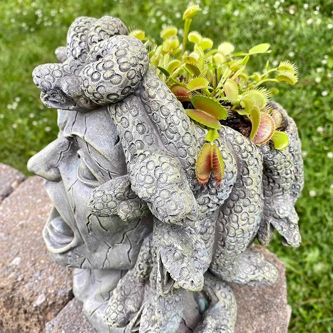 Darware Resin Medusa Head Planter, Large Garden Decor Statue Flower Pot