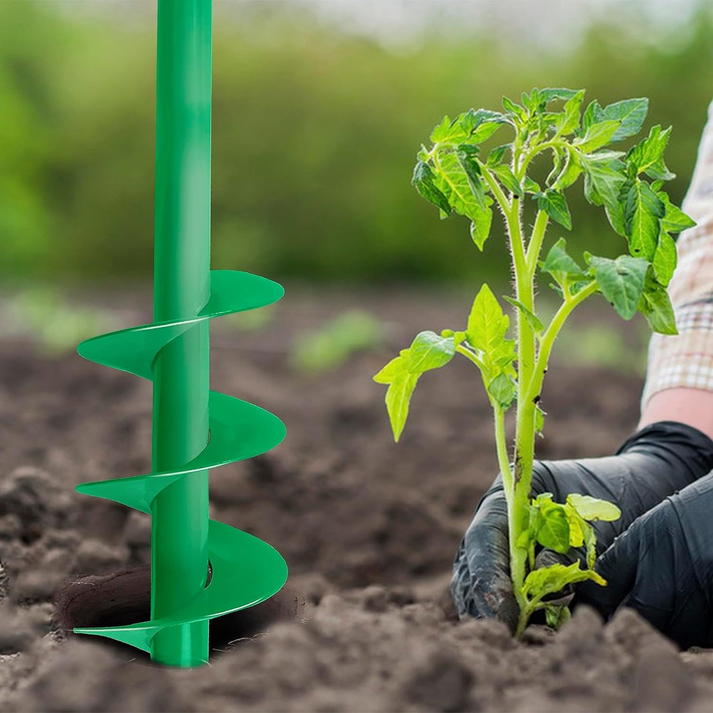 Auger Drill Bit for Planting, 4x25Inch Garden Earth Auger, Spiral Drill Hole Rapid Planter Seedling & Bedding Plant,Ground Planting Drill Bit Auger Post Hole Digger for 3/8''Hex Drive Drill