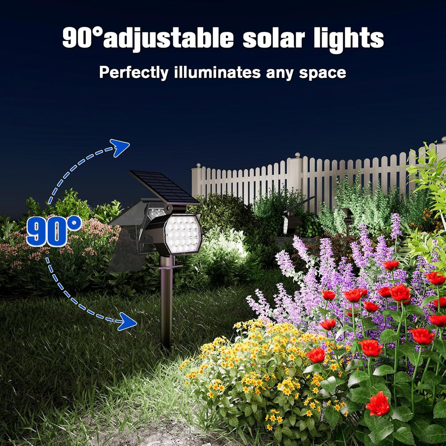 APONUO Solar Spot Lights Outdoor Waterproof 8 Pack IP67,23 LED 3 Lighting Modes Solar Landscape Lights Outdoor for Yard Garden House Garage Pathway