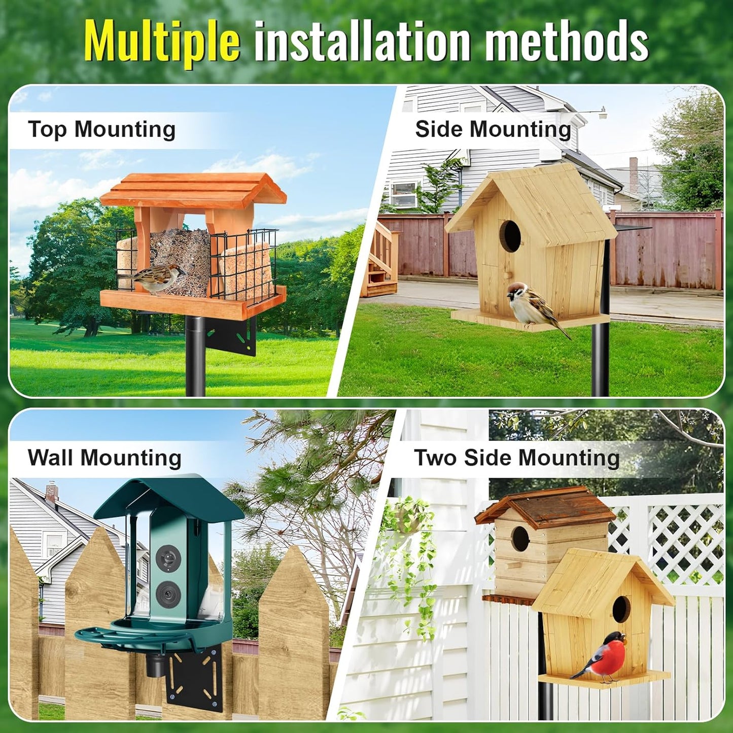 Bird Feeder Pole, 92in Adjustable Bird House Pole for Outdoors, Heavy Duty Smart Feeder Pole Mount Kit for Feeders, Birdhouse, Weather Station, Birdwatching