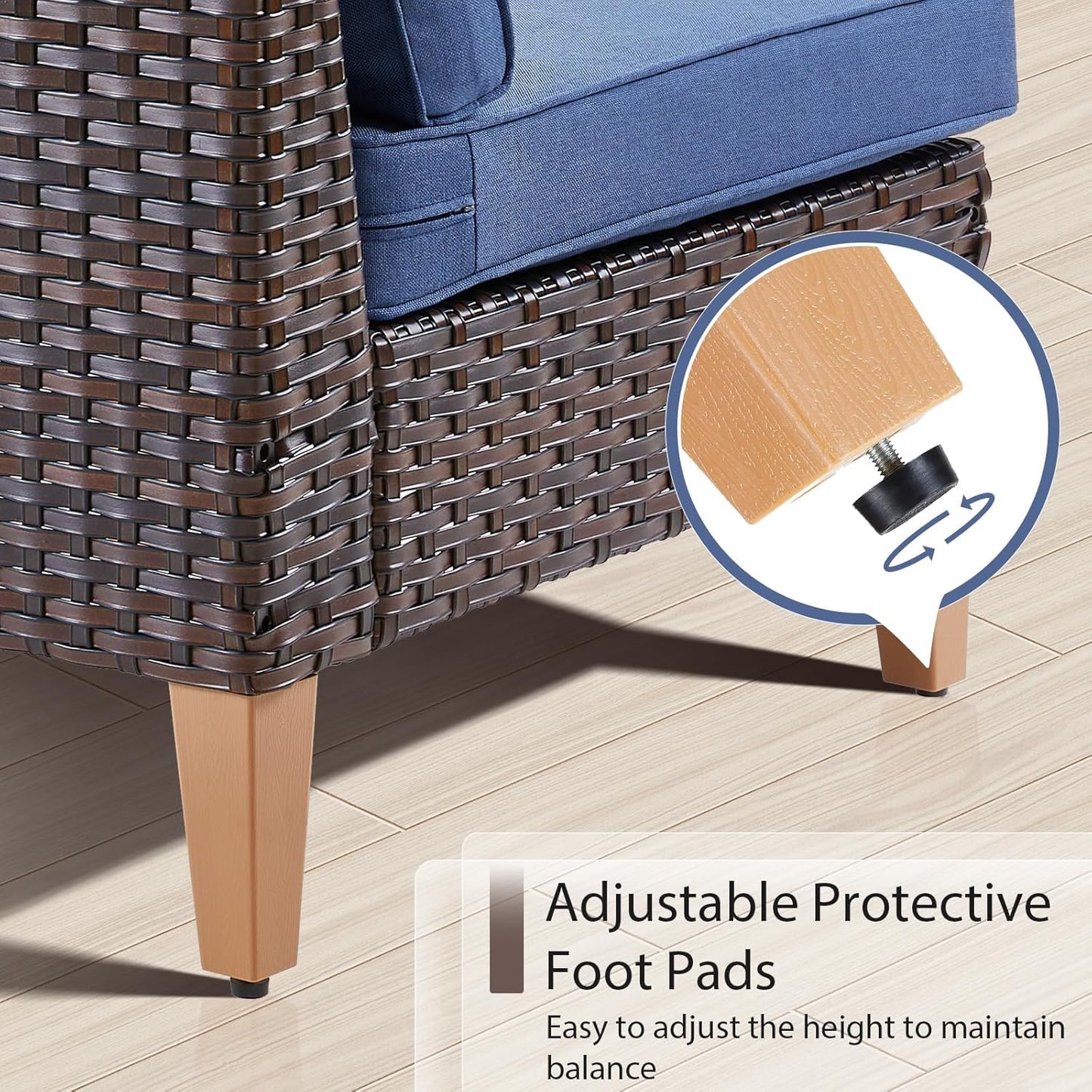 HUMMUH 10 Pieces Patio Furniture Set with Fire Pit,Outdoor Modular Sectional Couch Loveseat Chairs with Table,All Weather PE Wicker Patio Conversation Sets for Deck Porch Backyard