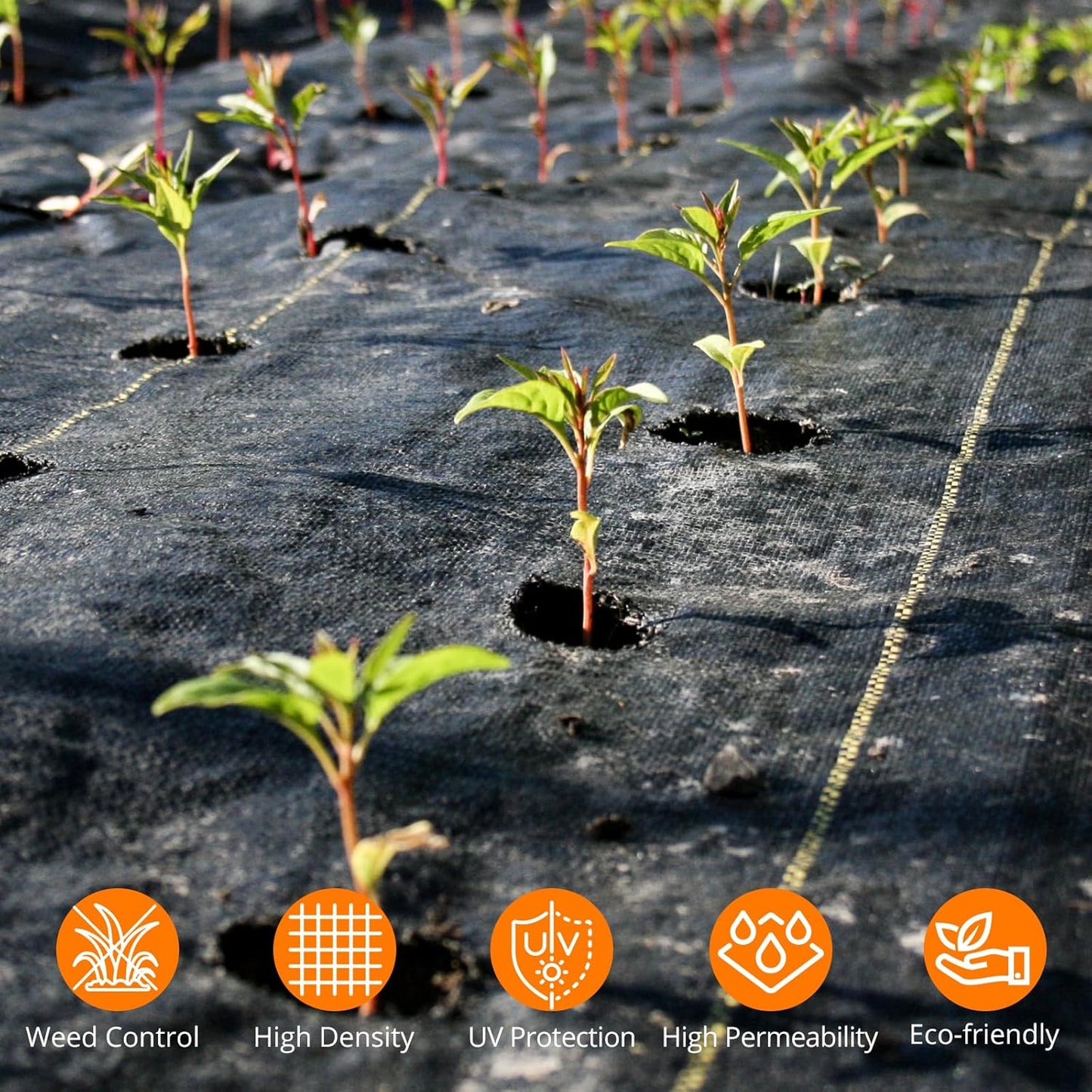 Towallmark Weed Barrier Landscape Fabric 6.5FTx300FT, Heavy Duty 3.2O Weed Block Gardening Ground Cover Mat, Weed Control Garden Cloth, Woven Geotextile Fabric for Underlayment, Driveway Fabric