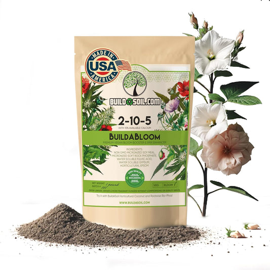 BuildASoil Vegan Bloom Booster & Flower Fertilizer – Organic Hydrangea & Rose Fertilizer Plant Food, Bloom Booster Fertilizer for Outdoor Gardens & Houseplants – Natural Soil Flower Food, 1 LB Bag