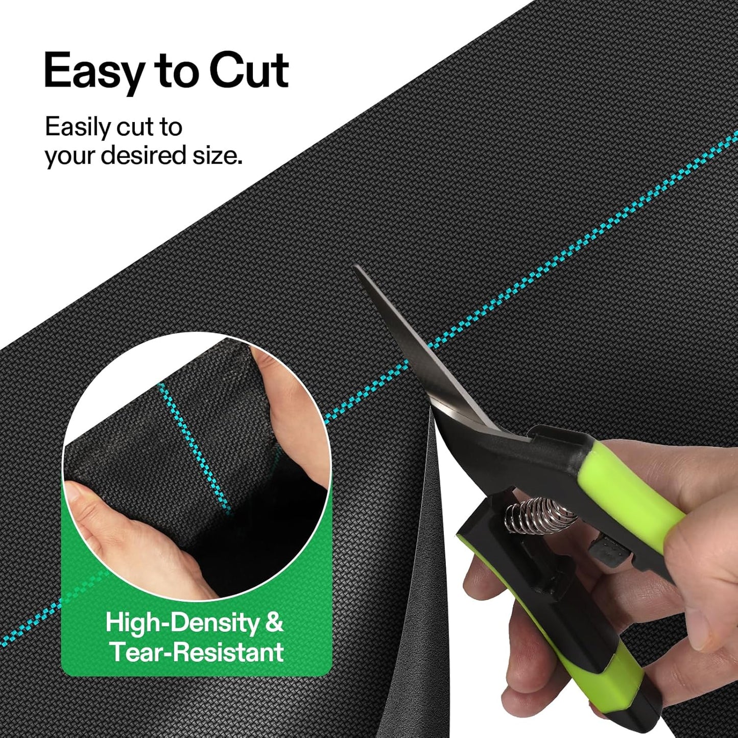 VIVOSUN Premium Weed Barrier Landscape Fabric Heavy Duty, 4ftx50ft 5oz Double-Layered Weed Control Mat with High Permeability, Commercial Ground Cover, Easy Set up & Superior Weed Control