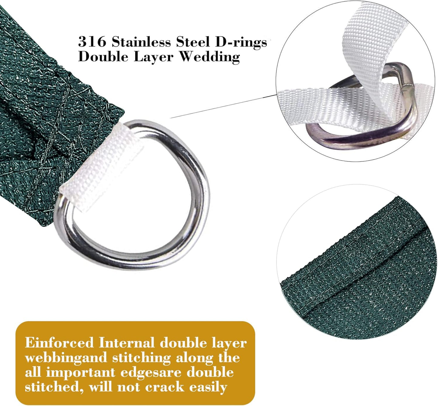 5' x 7' Green Rectangle Sun Shade Sail SSP1212 Canopy Durable Fabric UV Block Awning,We Make Custom Orders