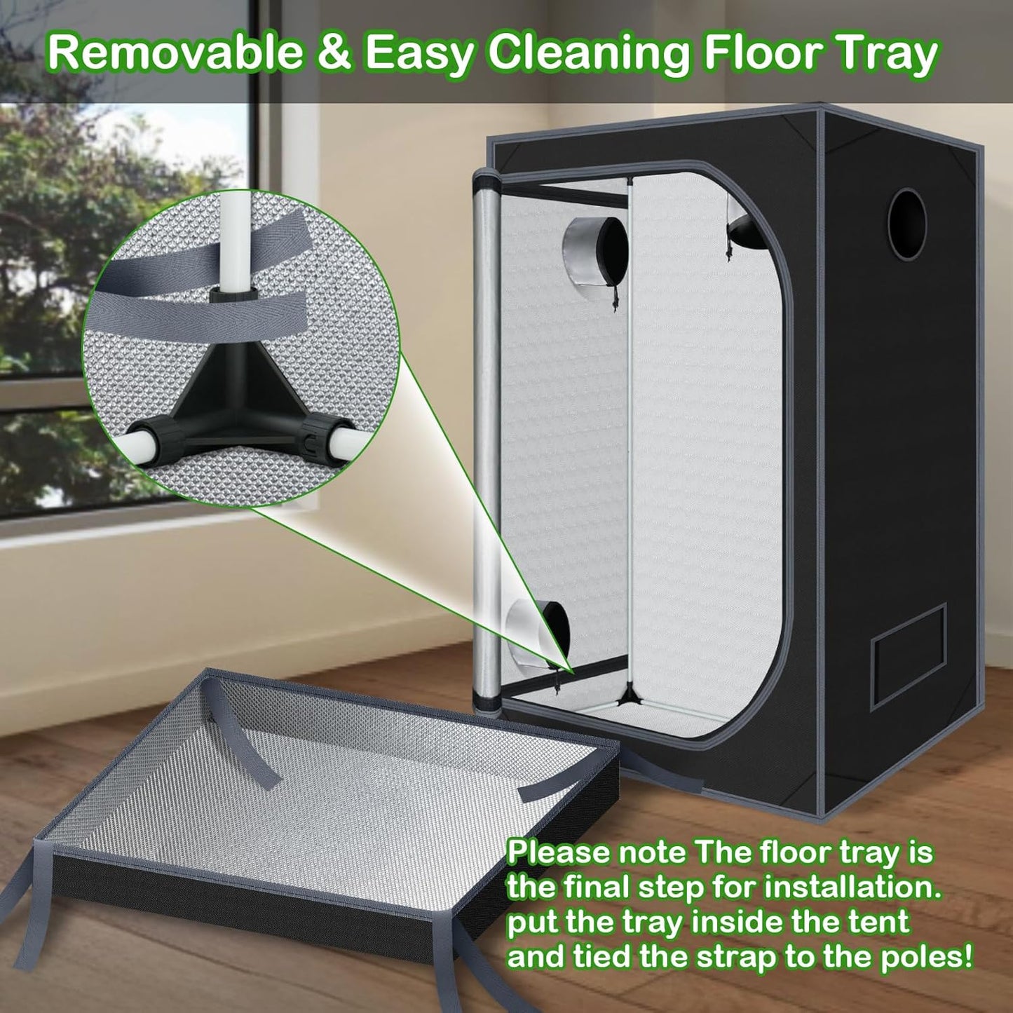 Grow Tent 36"x36"x72" 600D Mylar Hydroponic High Reflective Grow Tents for Indoor Plant Growing 3x3