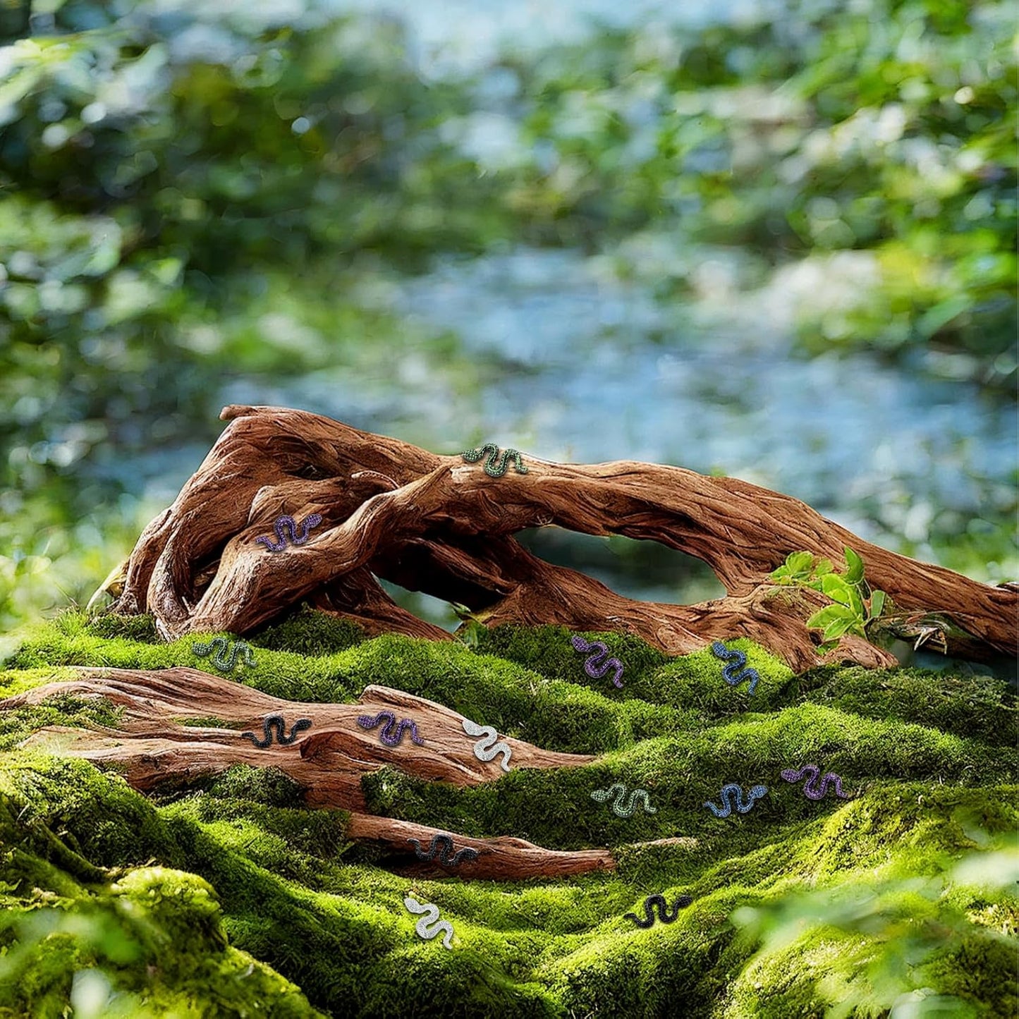 120Pcs Mini Resin Snakes, Miniature Halloween Tiny Snakes for Crafts, Micro Resin Animals Figurines for DIY Fairy Garden Dollhouse Micro Landscaping Decoration