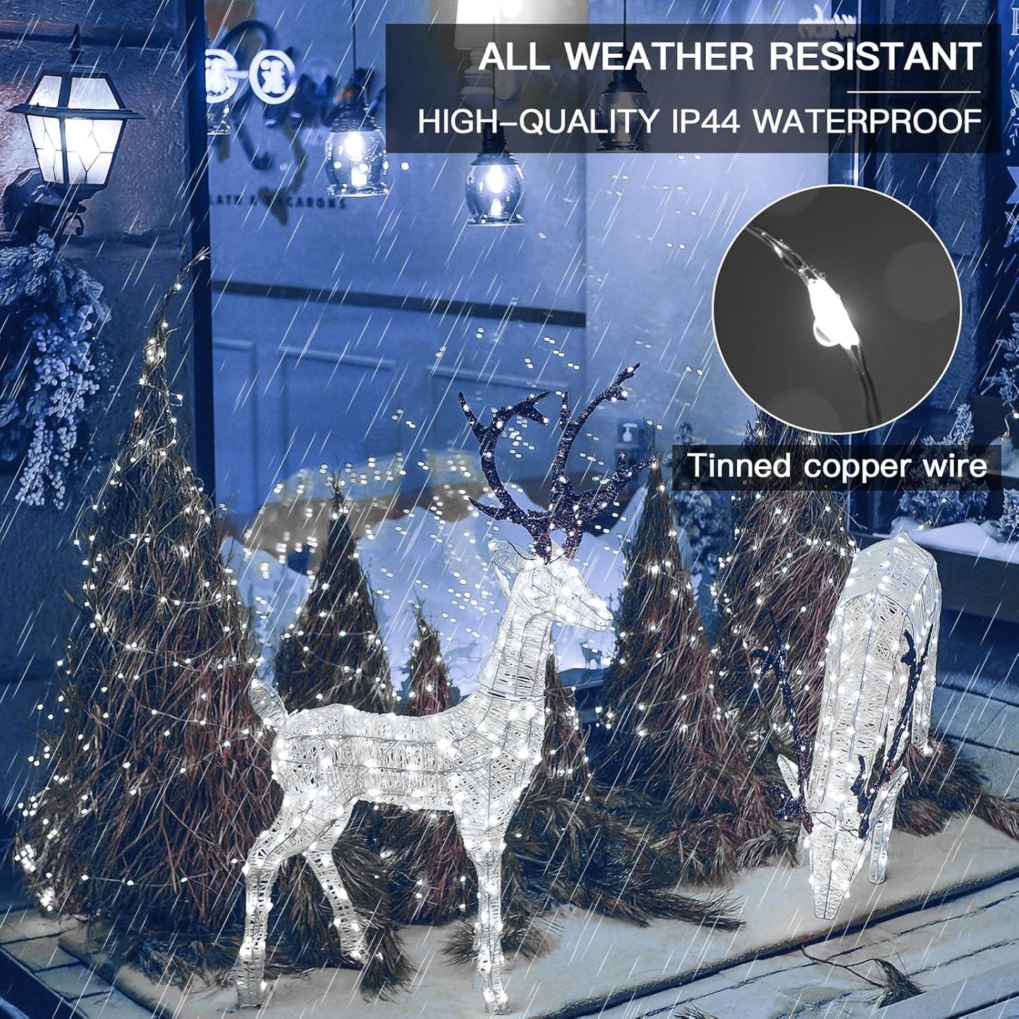 suddus Solar Fairy Lights Outdoor Waterproof, 2 Pack 33ft 100 LED Solar Twinkle Lights, 8 Modes White Solar Christmas Lights for Backyard Trees Patio Deck Garden Birthday Party Wedding Decorations