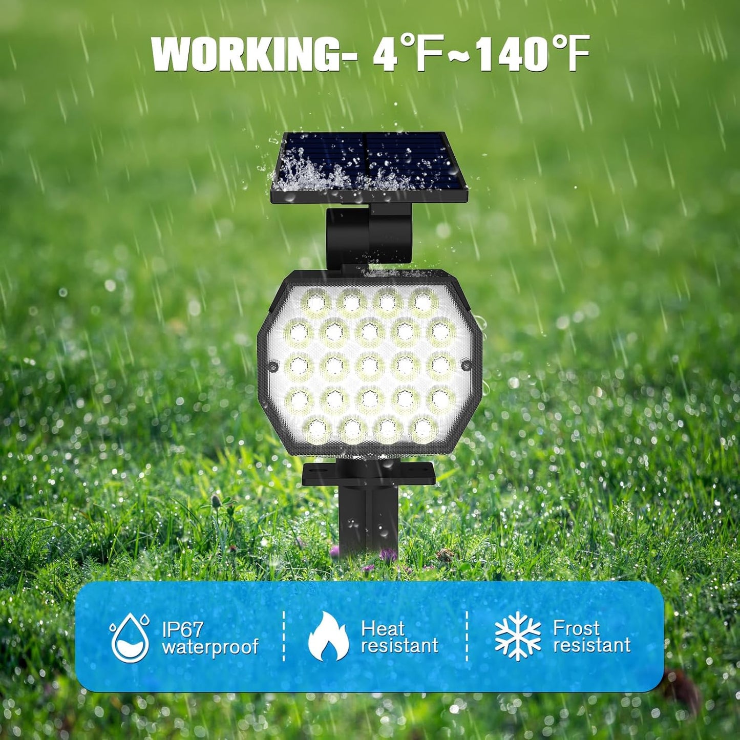 NIORSUN Solar Spot Lights Outdoor,23 LEDs Landscape Lighting with Auto On/Off and 3 Lighting Modes, IP67 Waterproof Spotlights,Outdoor Solar Lights for Yard Garden,6 Pack(Cool White)