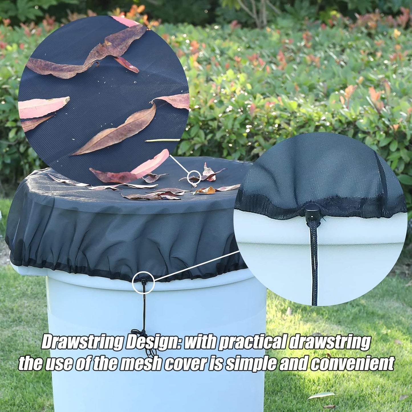 37.5 Inch Mesh Cover for Rain Barrel,Rain Bucket Leaf Filter Screen Cover,Pack of 4