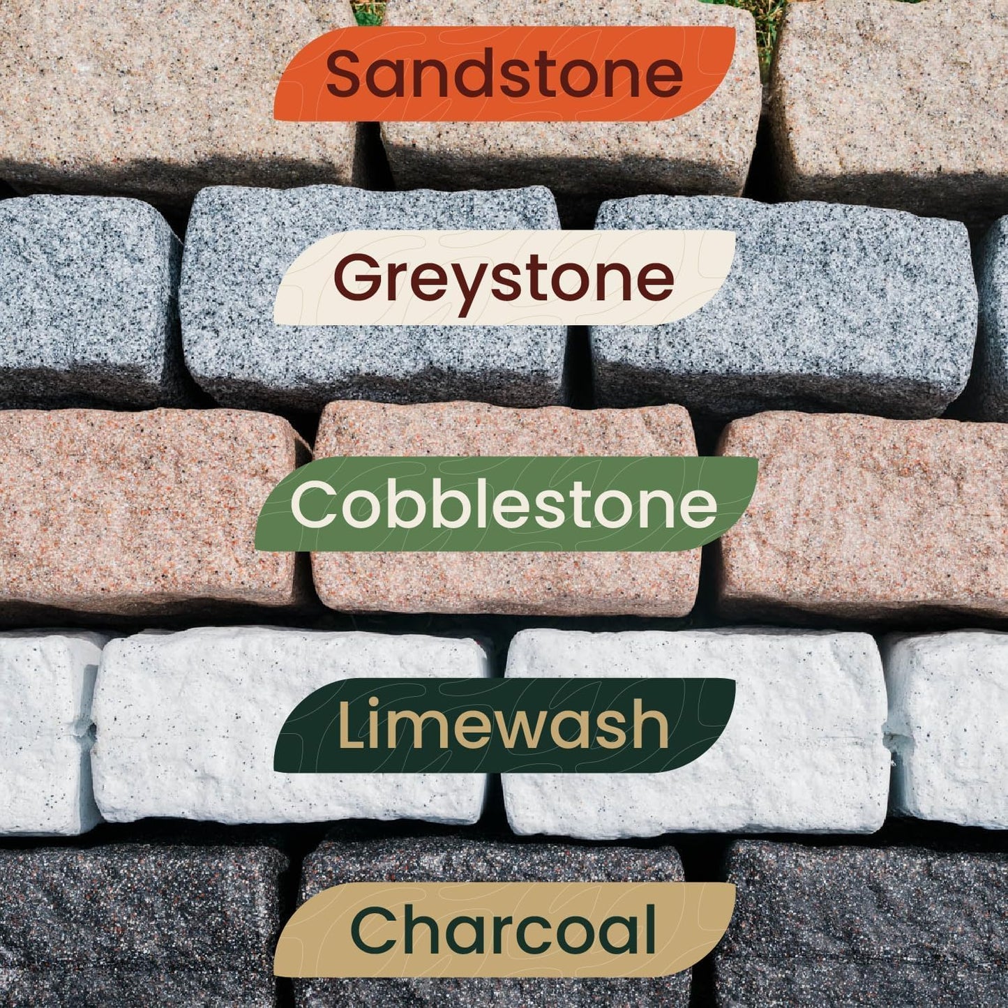 Beuta Landscape Edging | Garden Edging Border | Faux Stone Blocks for Lawn Edging, Flower Beds & Yard Edging – 40 Pack | Each Section Has 6 Blocks 48" L x 4" W x 6.5" H | 80 Spikes | Sandstone
