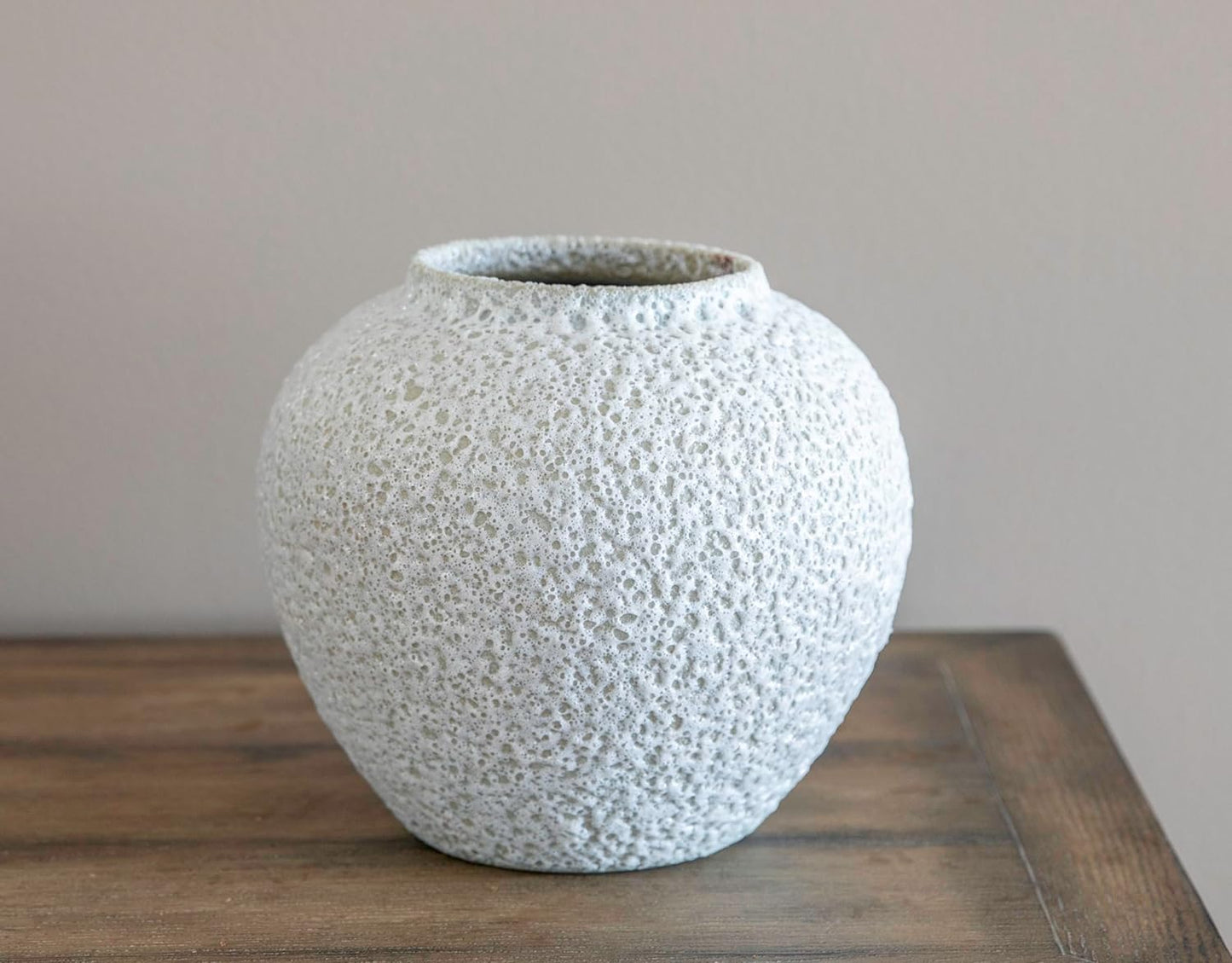 White Ceramic Vase Flower Vase, Big Textured Round Vase for Centerpieces, Kitchen, Living Room, Bedroom Decor Gifts