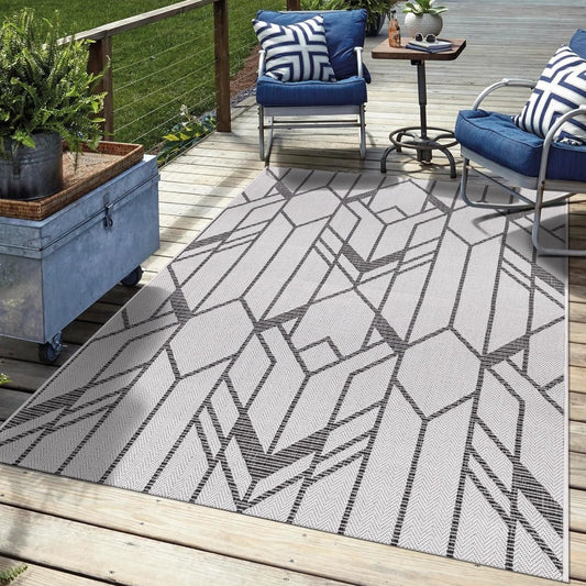 Keen Home Design Terrace Outdoor Area Rug - 6x9 Washable Indoor/Outdoor Rug for Patio, Kitchen, Balcony, Beach, Garden, Deck and Porch, Size: 6'x8'10"