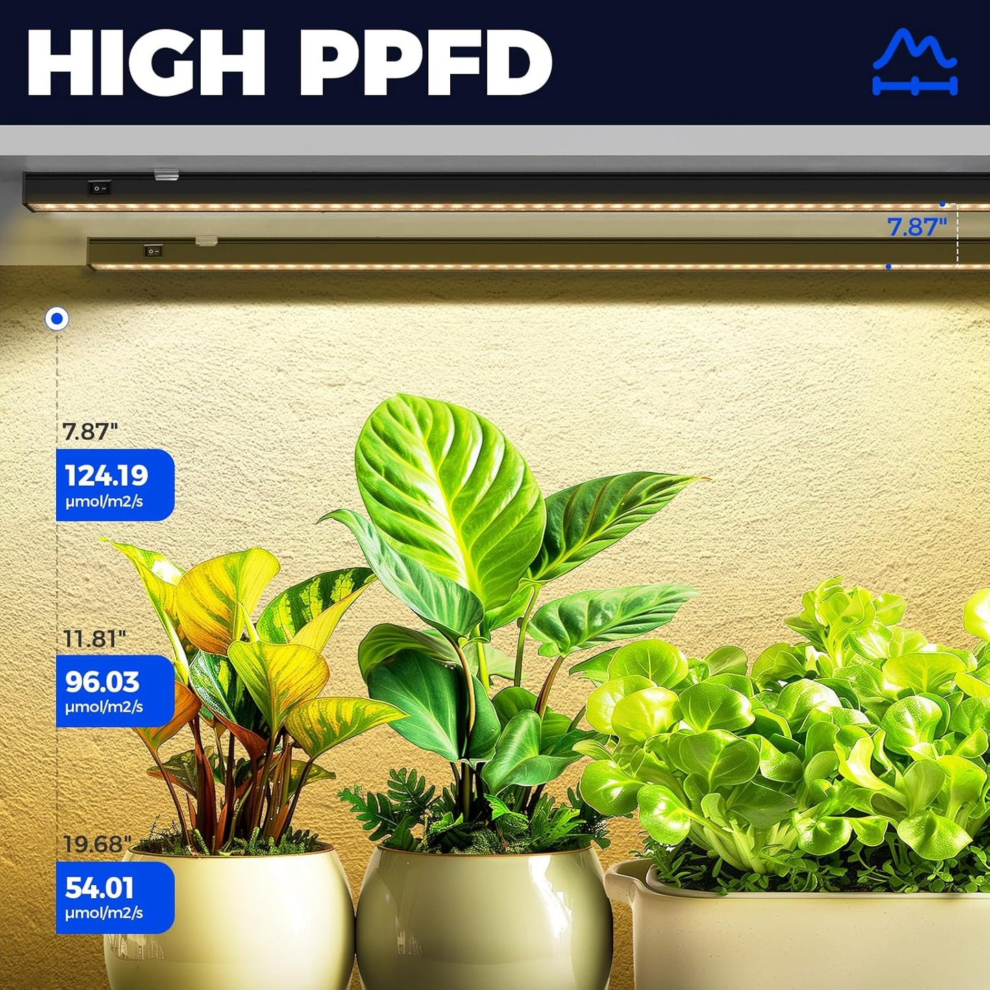 Barrina T5 Grow Lights for Indoor Plants, 3FT 128W (8 X 16W) Plant Grow Lights Indoor with Magnetic Bar, Linkable Plant Growing Lamps with Black Cover, Plug and Play, Yellow, 8 Packs