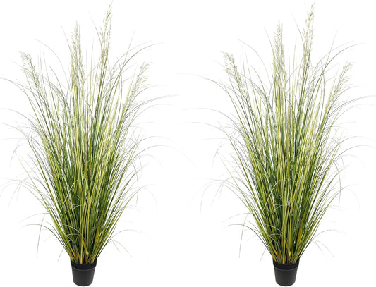 Artificial Plant 5ft(2pack) Tall Artificial Grass Plant,Faux Plants Indoor Home Decorative Artificial Plants & Flowers in Pot Fake Plant, House Plant Indoor