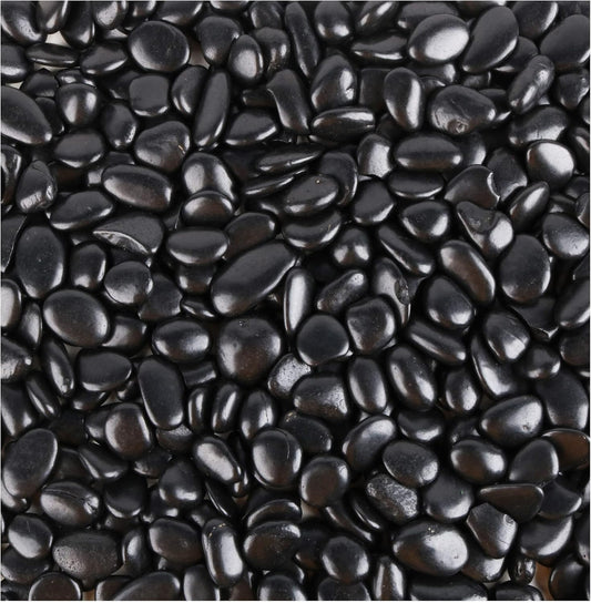 Black Pebbles for Plants 7lb Bulk Bag Aquarium Gravel 0.5"- 1" Decorative Polished Fish Tank Stone River Rocks