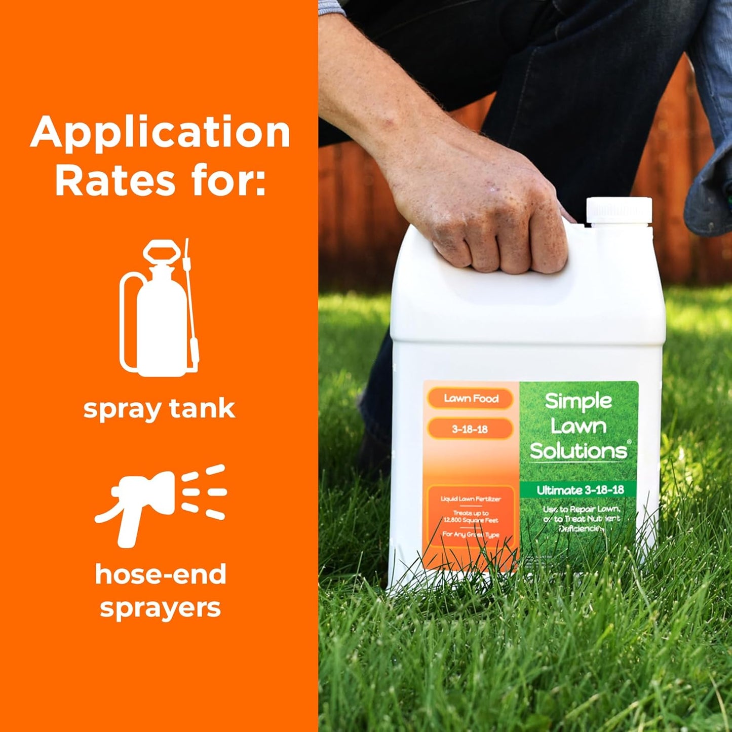 Ultimate 3-18-18 Lawn Food Liquid Fertilizer- Easy to Use Concentrated Spray- Any Grass Type- Summer & Fall - Simple Lawn Solutions- Turf Hardiness & Root Vigor- Phosphorus and Potassium (1 Gallon)